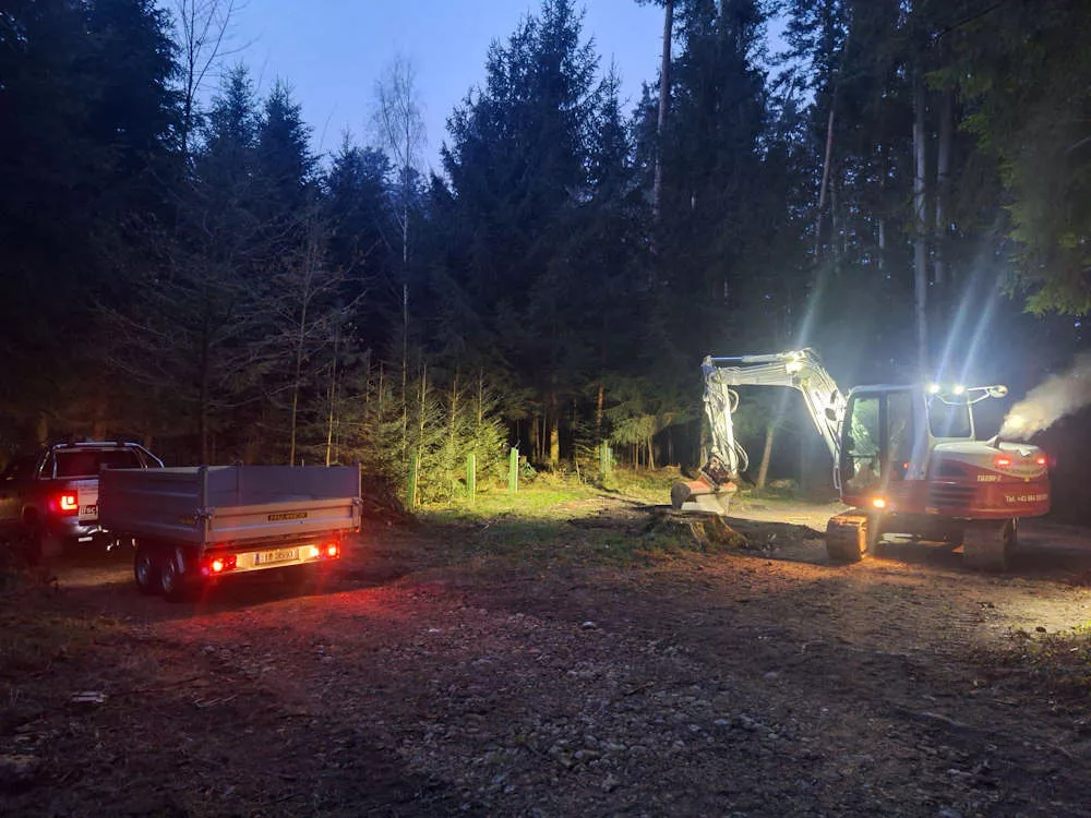 Wegebau, Schmid Erdbau, Leiblachtal, Erdbewegungen, Hörbranz, Waldweg Wegebau, Schmid Erdbau, Leiblachtal, Erdbewegungen, Hörbranz, Waldweg
